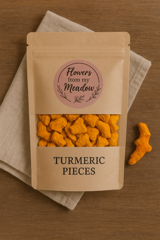 Dried Turmeric Root Pieces – Warming Herbal Support for Inflammation, Digestion & Joint Health