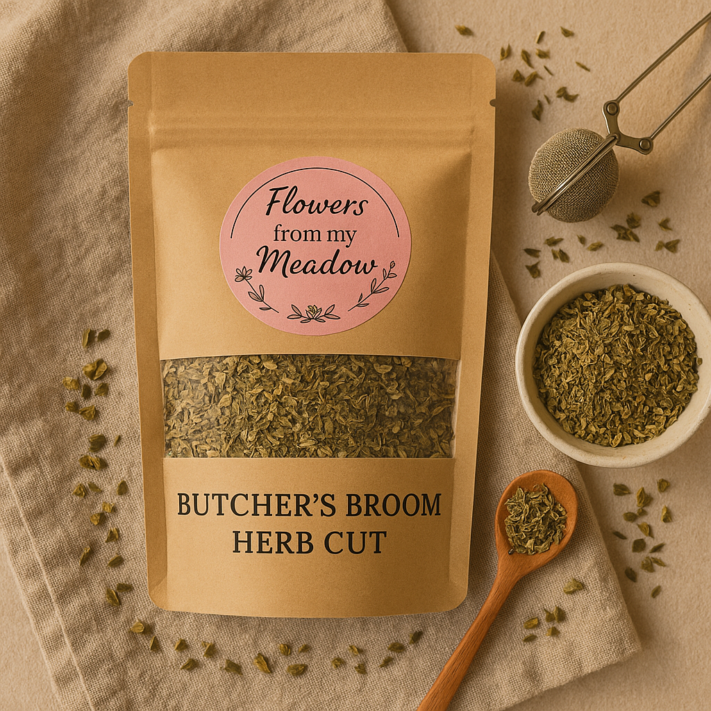 Whole Dried Butcher’s Broom Root – Traditional Herbal Support for Circulation & Vein Health