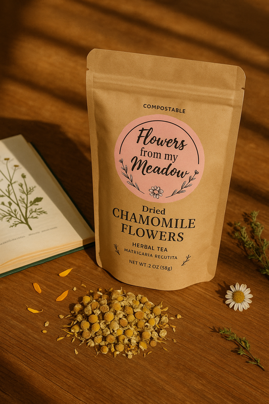 Whole Dried Chamomile Flowers – Herbal Support for Sleep, Digestion & Calm