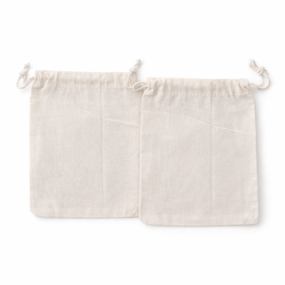 100% Cotton Drawstring Bags - 18cm (Set of 2)