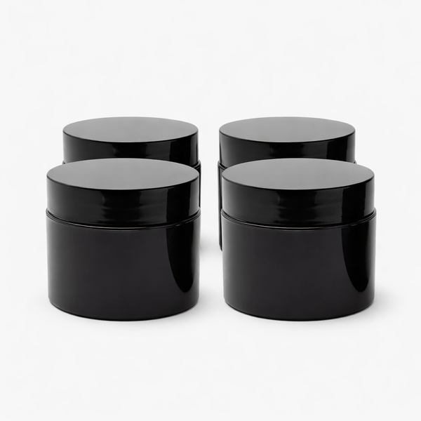50g Black Cosmetic Jars  (Pack of 4)