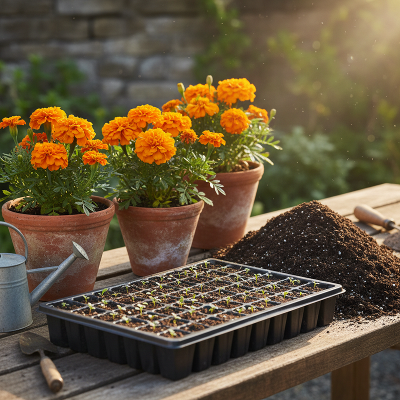 French Marigold seeds and growing materials