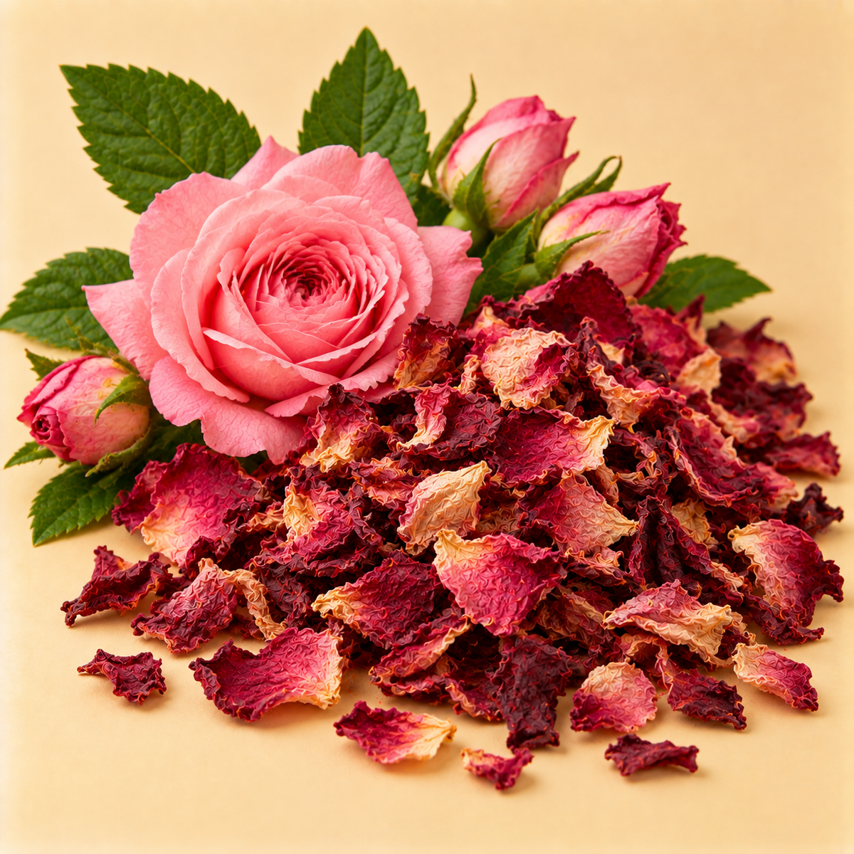 Dried rose petals
