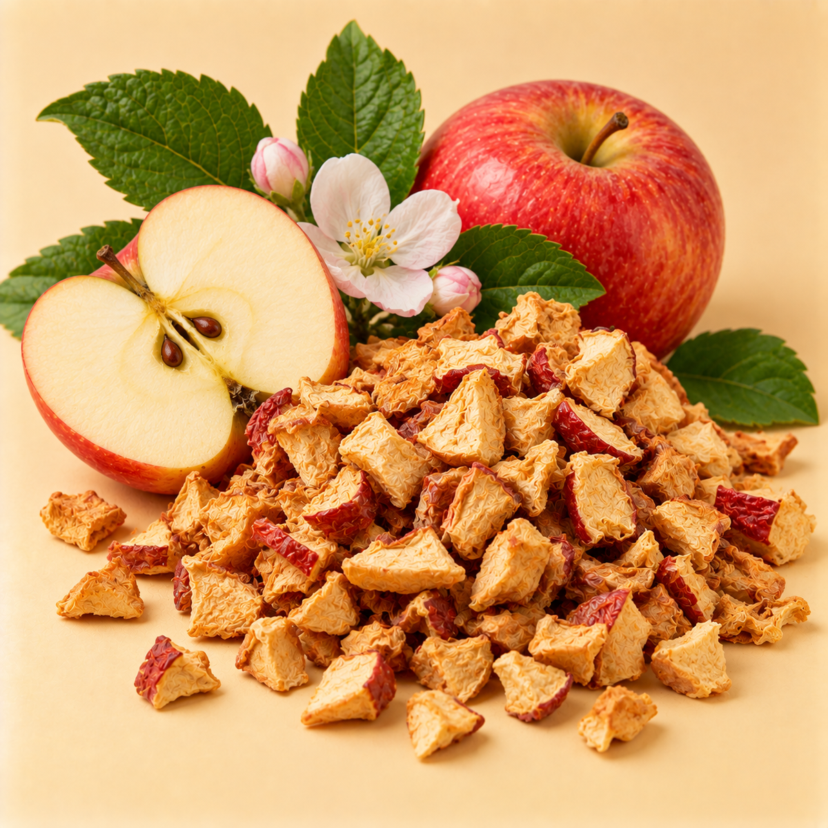Dried apple pieces