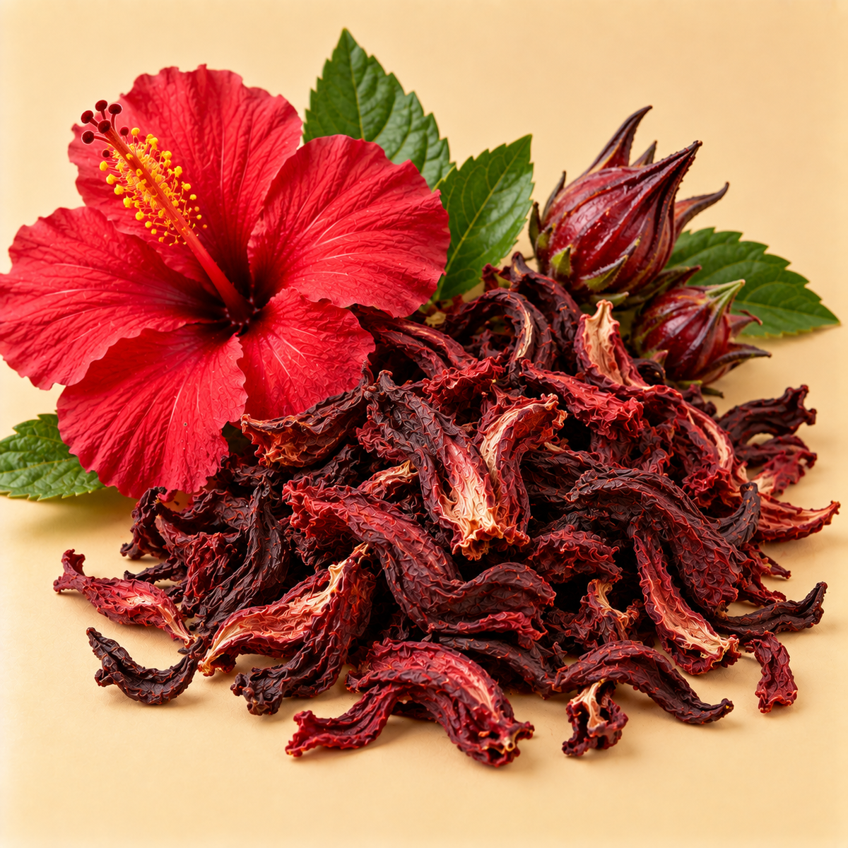 Dried hibiscus calyces