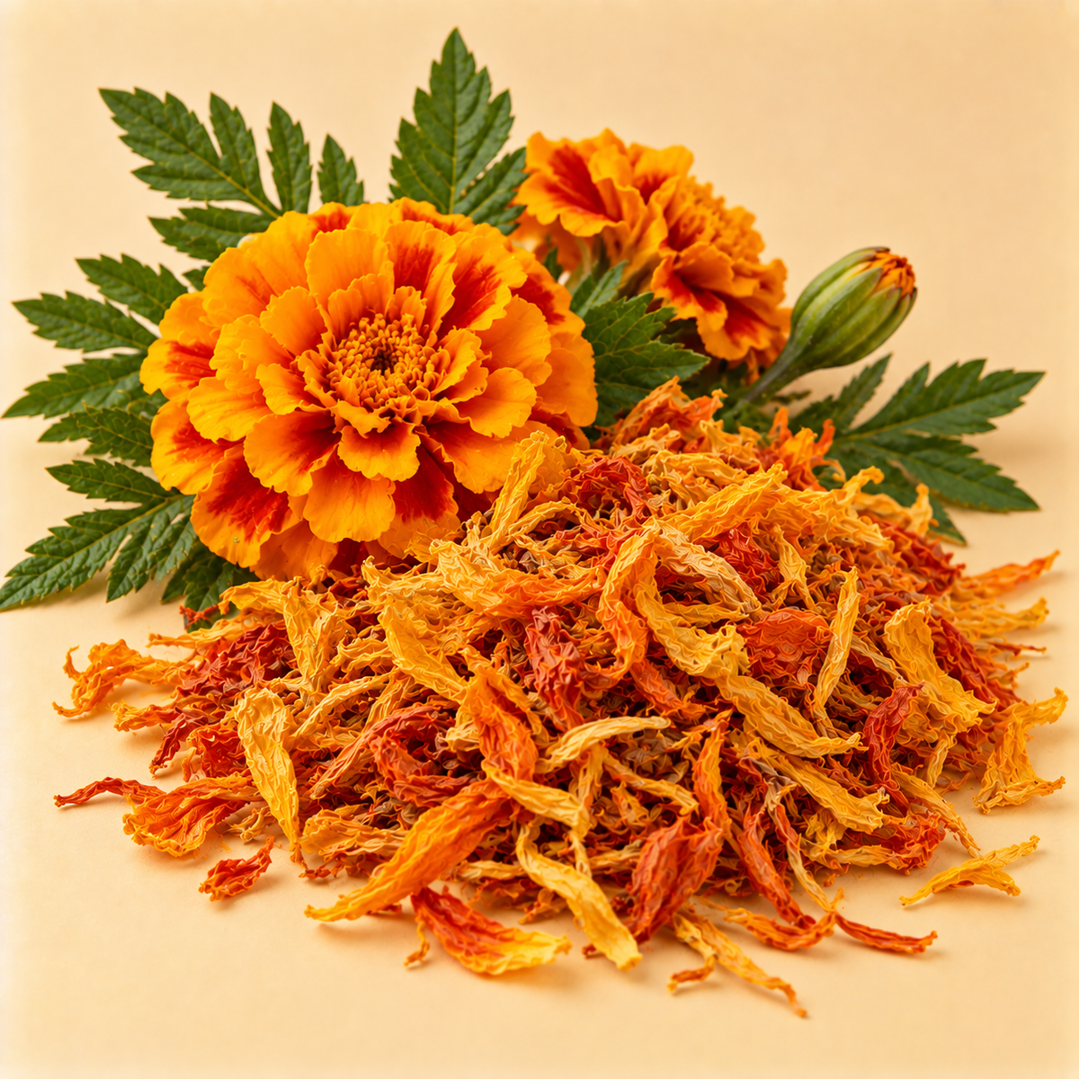 Golden dried Tagetes petals