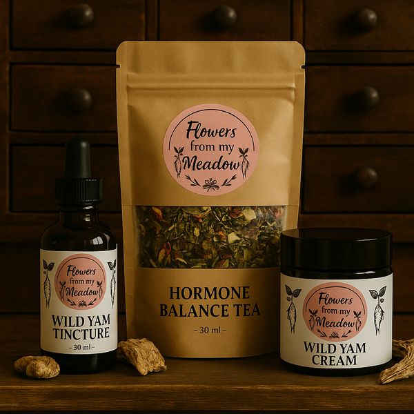 Menopause & Hormone Health Pack from Flowers from my Meadow – wild yam cream, tincture and tea bundle South Africa