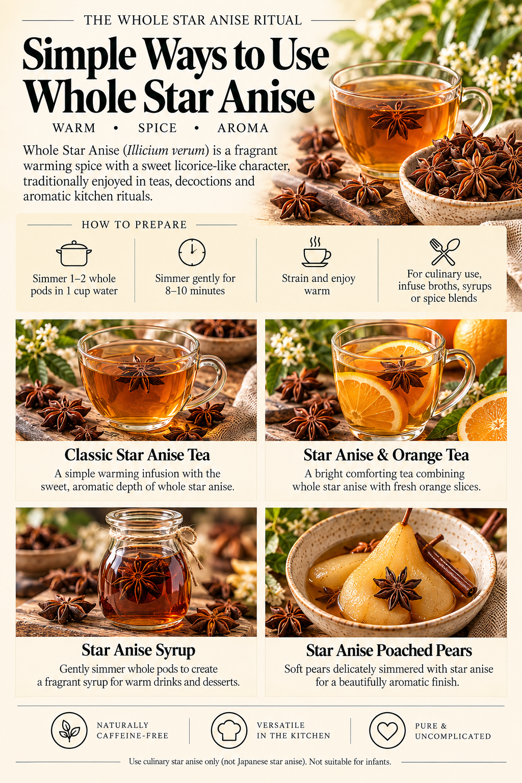 Anice Tea Whole Star Anise 50g | Flowers from my Meadow – Flowers from my Meadow