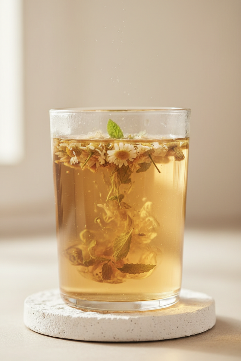 Tea steeping in water