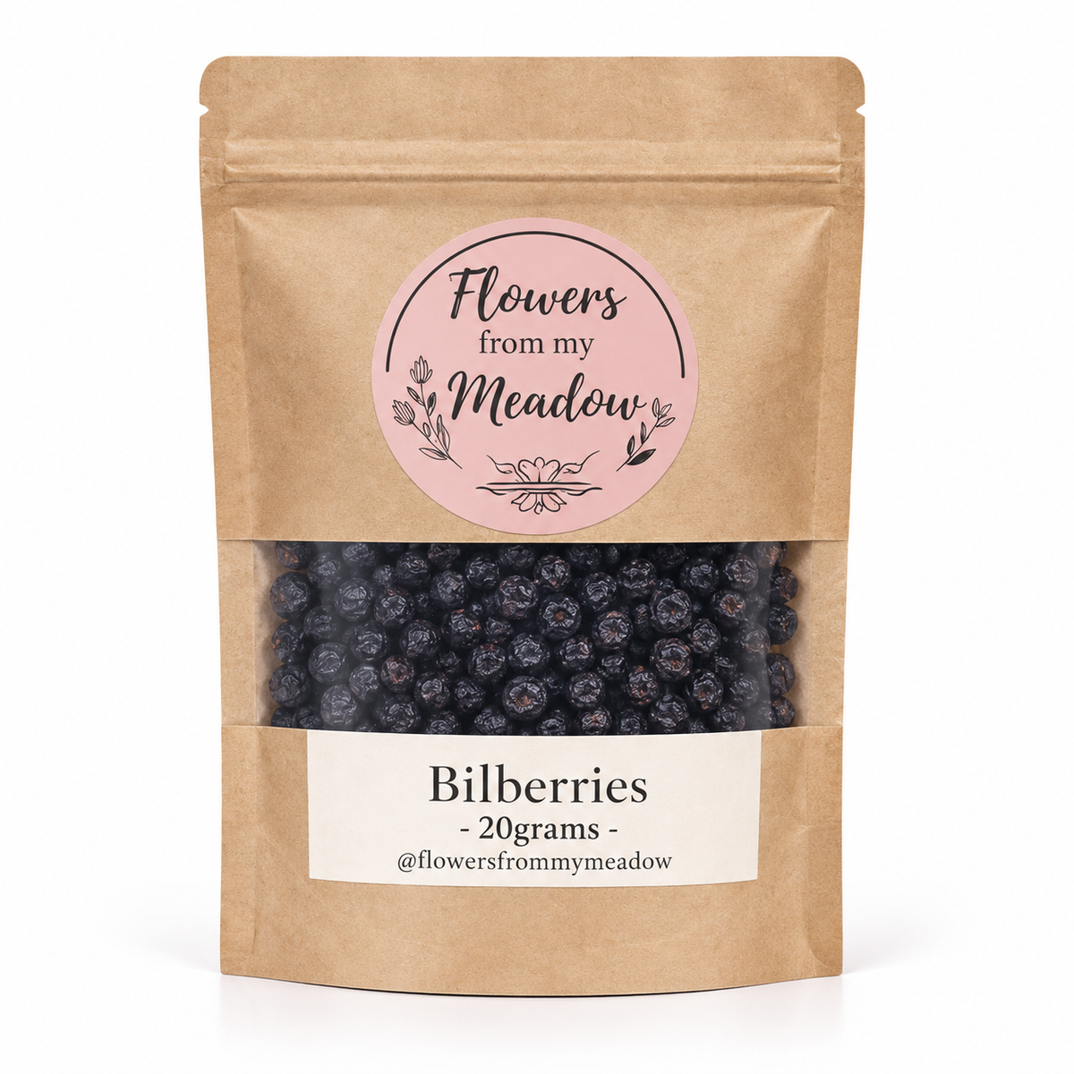 Flowers from my Meadow dried bilberries 20g pouch