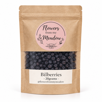 Flowers from my Meadow dried bilberries 20g pouch