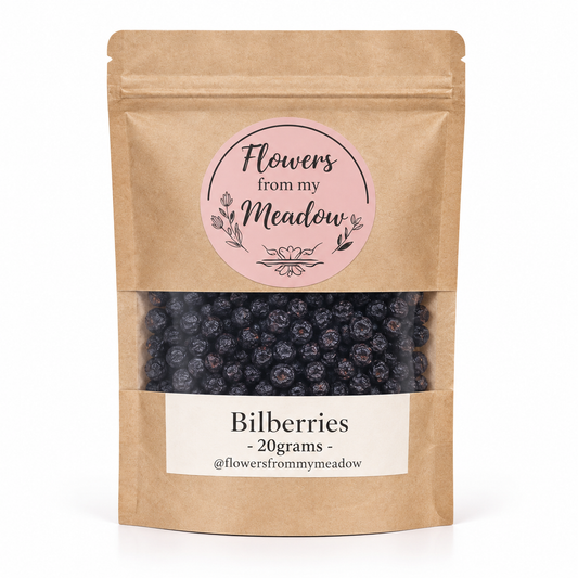 Flowers from my Meadow dried bilberries 20g pouch