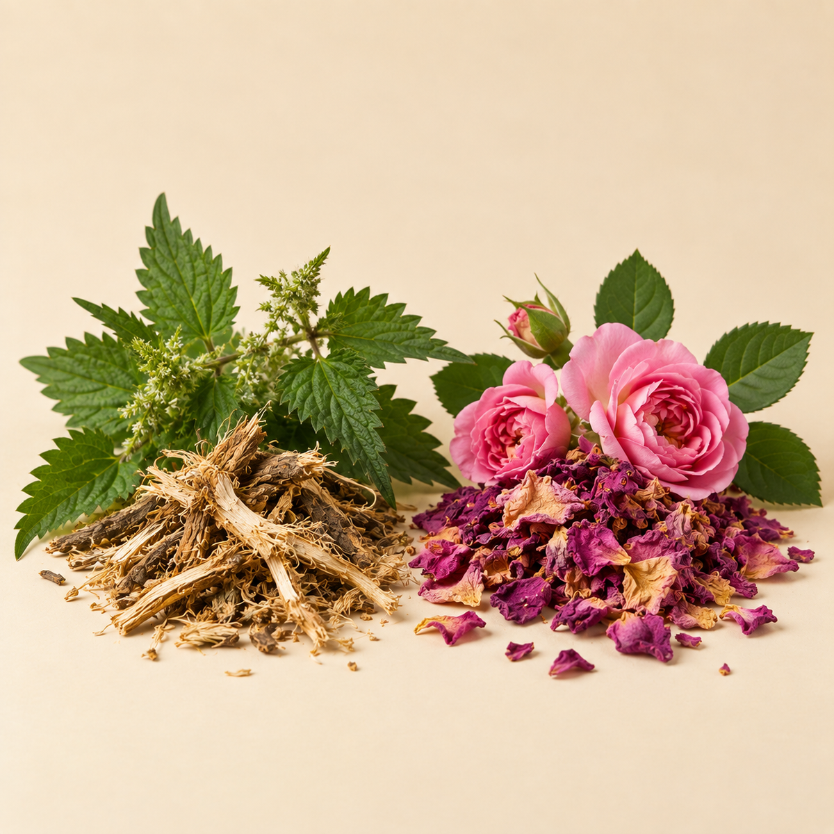 Stinging Nettle Root and Rose petals used in Hormone Health Tea