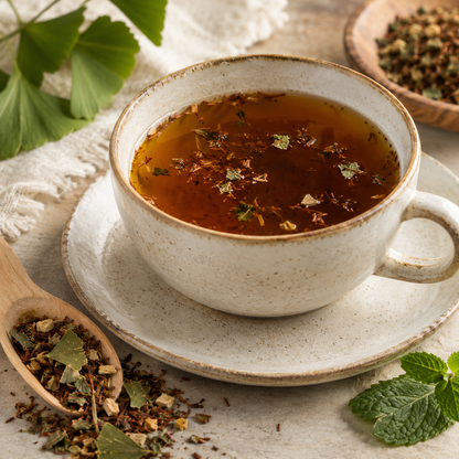 Brewed Men’s Health Herbal Tea with Rooibos, Peppermint, Siberian Ginseng and Ginkgo Biloba