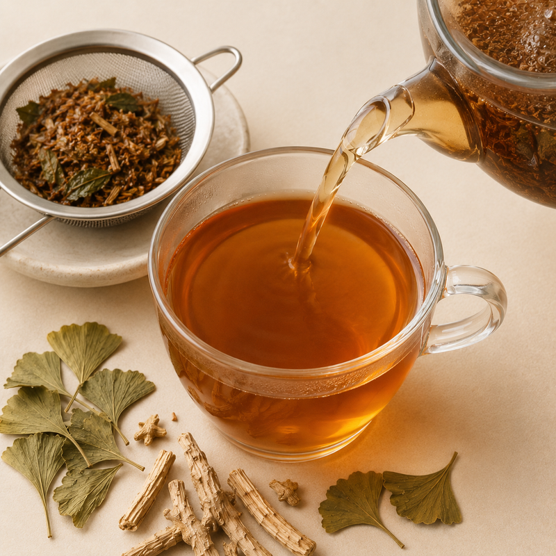Finished Men's Health Herbal Tea infusion ready to enjoy