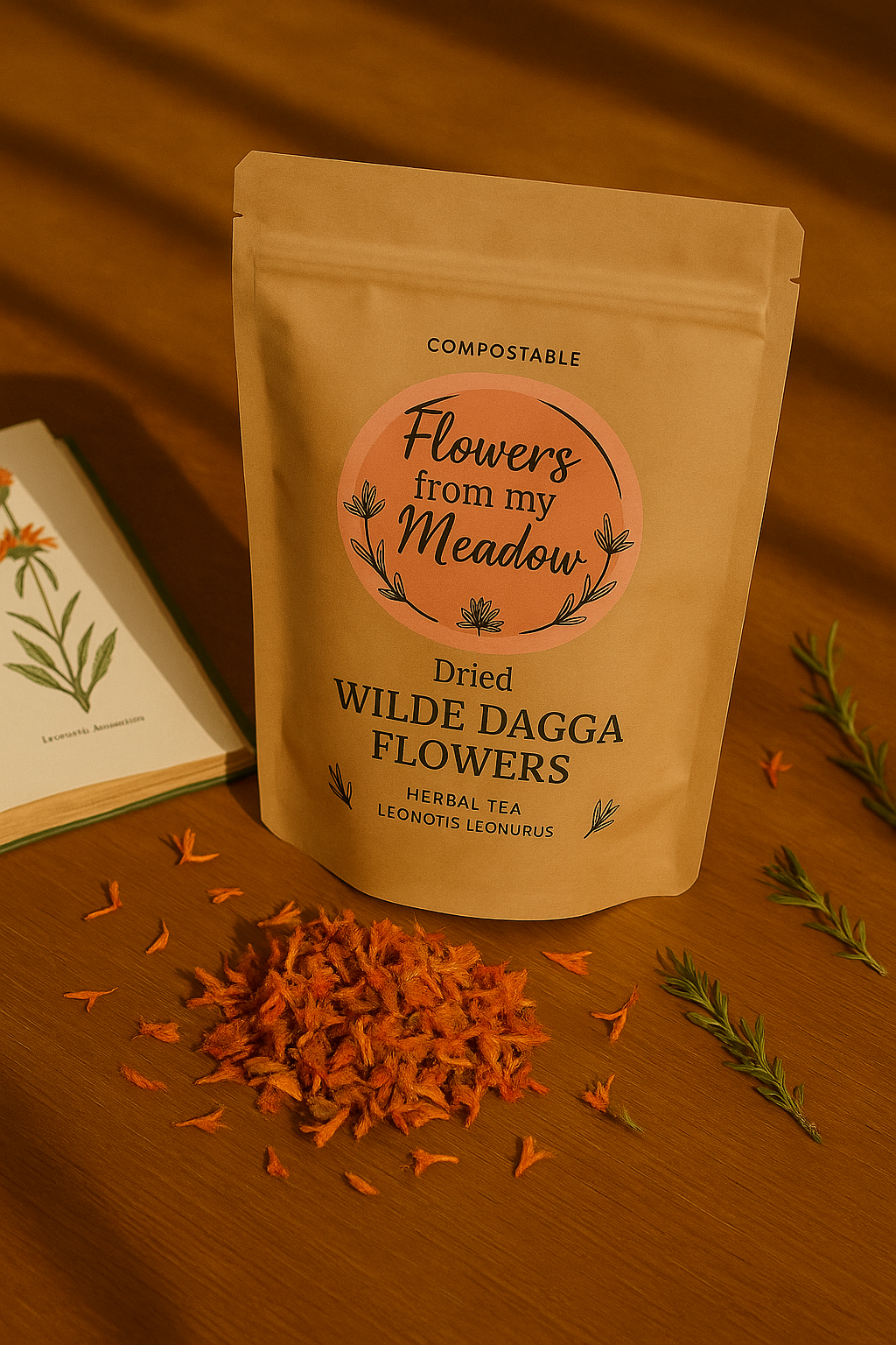 Whole Dried Wilde Dagga Flowers – Soothing Herbal Support for Coughs, Tension & Relaxation