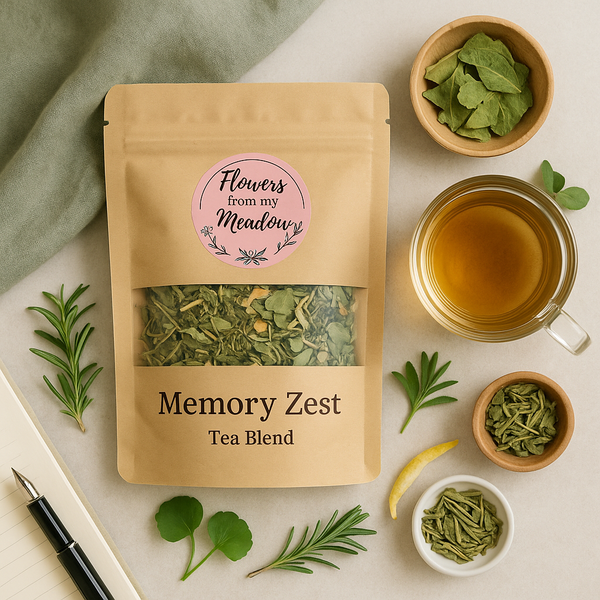 Memory Zest Tea – Herbal Brain Blend for Focus, Clarity & Circulation