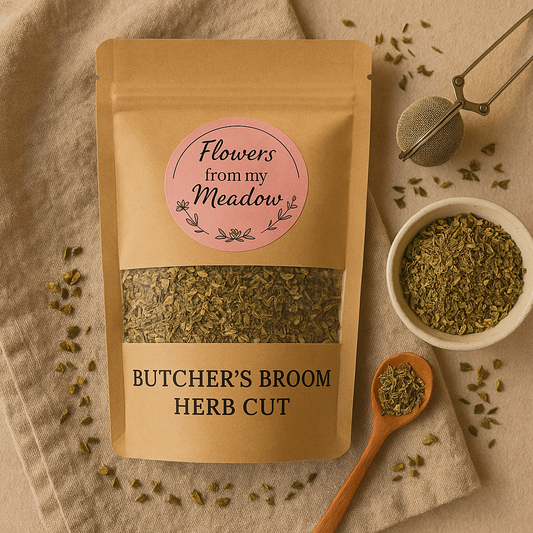 Whole Dried Butcher’s Broom Root – Traditional Herbal Support for Circulation & Vein Health