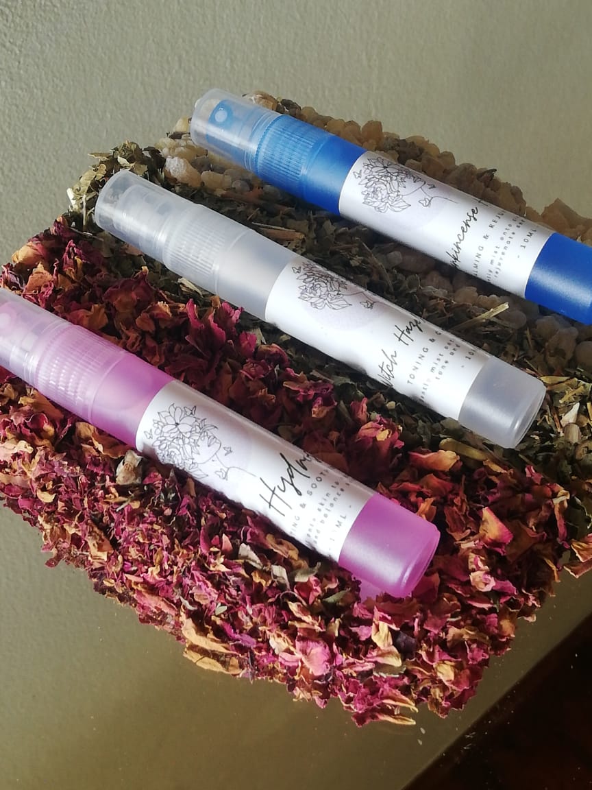 Rose, Witch Hazel, Frankincense Hydrosol Trio - Flowers from my Meadow 