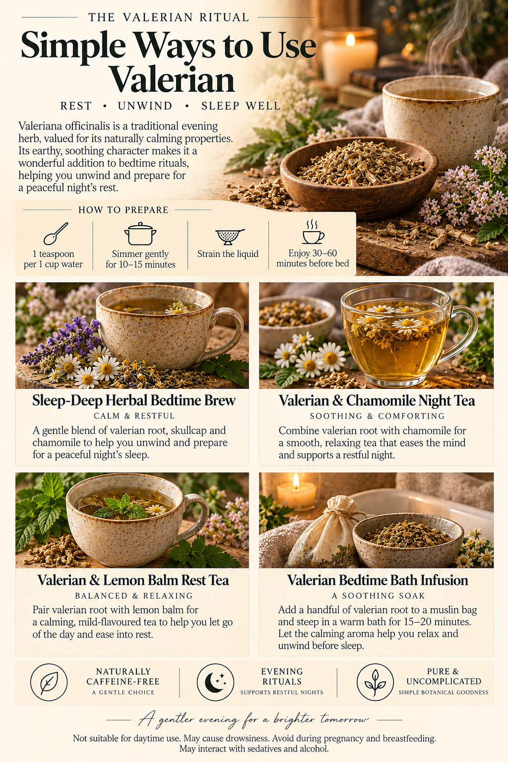 Valerian root botanical ritual.