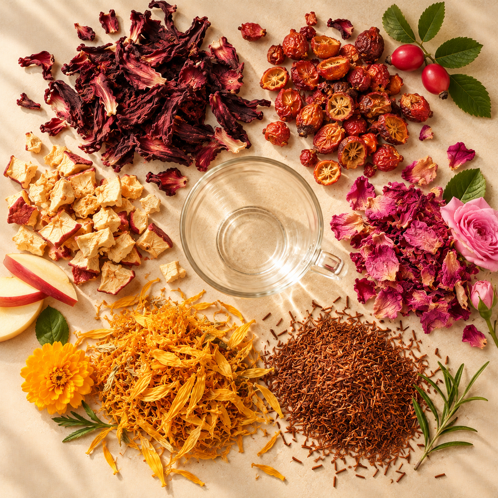 Colourful loose leaf Wild Cherry Tea blend
